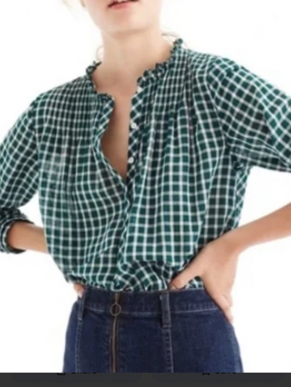 🩷 green and white gingham popover shirt 🩷
